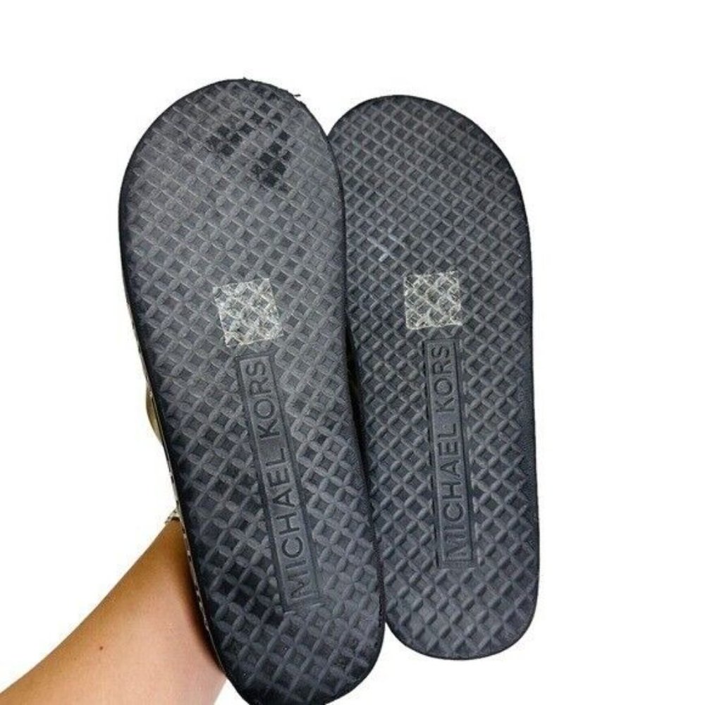 MICHAEL KORS WOMENS PLATFORM FLIP FLOPS SANDALS SHOES SIZE 10M BLACK - Picture 5 of 6